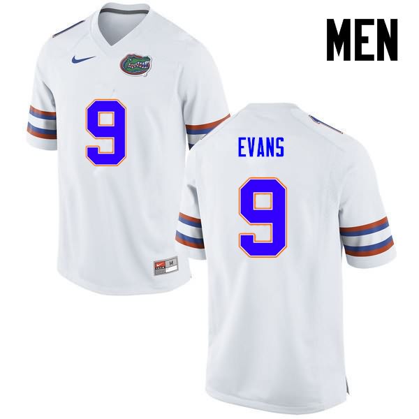 NCAA Florida Gators Josh Evans Men's #9 Nike White Stitched Authentic College Football Jersey PLF1464DS